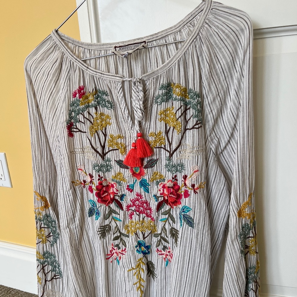 Johnny Was Embroidered Top